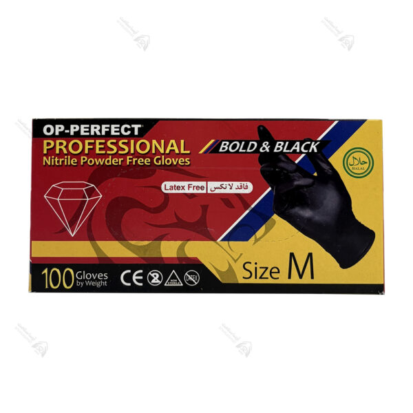 دستکش نیتریل پروفشنال مشکی - Image 1